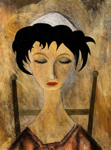 Desmond Morris (British, born 1928) Portrait of a Thinking Girl