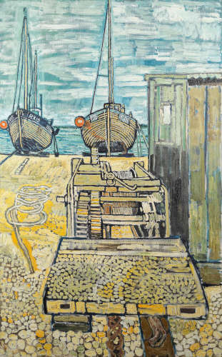 John Bratby R.A. (British, 1928-1992) Winch at Dungeness