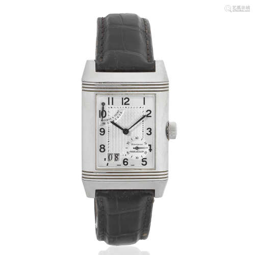 Jaeger-LeCoultre. A stainless steel manual wind reversible rectangular calendar wristwatch with power reserve Reverso, Ref: 240.8.15, Circa 2005