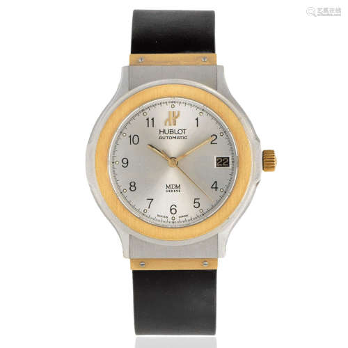 Hublot. A stainless steel and gold automatic calendar wristwatch MDM, Ref: 1530.2, Circa 1995