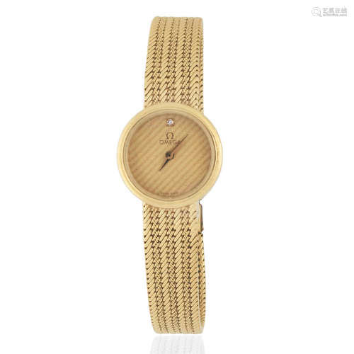 Omega. A lady's 18K gold quartz bracelet watch Circa 1981