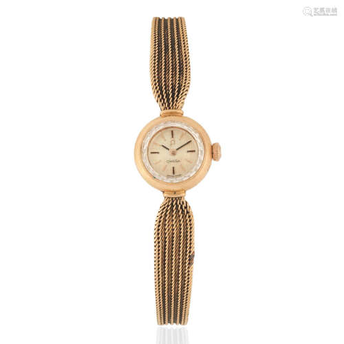 Omega. A lady's 18K gold manual wind bracelet watch Ref: 7112, Circa 1961