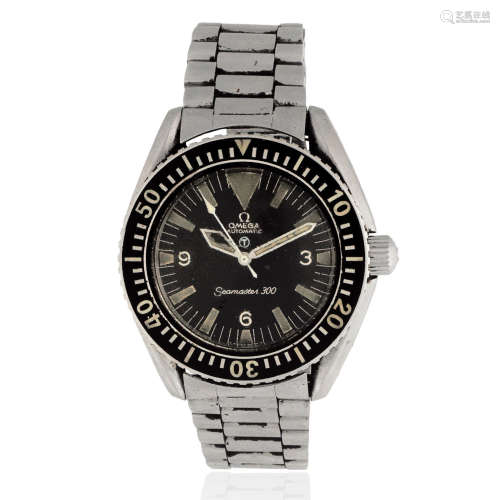 Omega. A stainless steel military automatic bracelet watch Seamaster 300, Ref: 165.024, Produced 11th May 1967