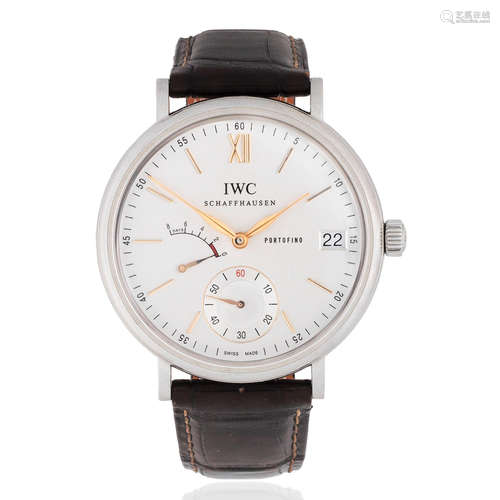 IWC. A stainless steel manual wind wristwatch with power reserve Portofino, Purchased 7th December 2016