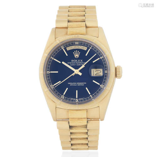 Rolex. An 18K gold automatic calendar bracelet watch Day-Date, Ref: 18078, Circa 1985