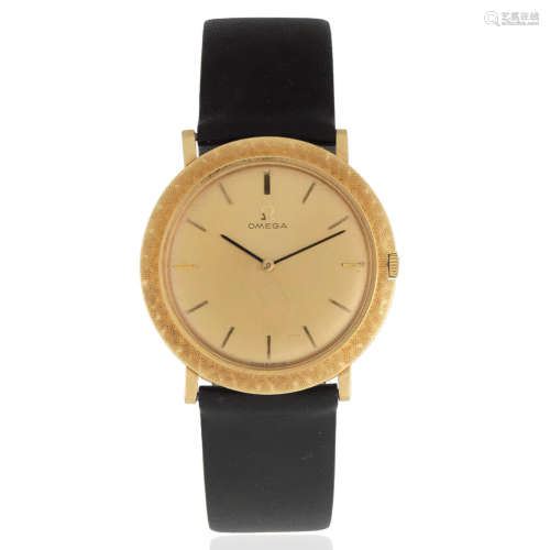 Omega. An 18K gold manual wind wristwatch London Hallmark for 1965