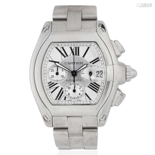 Cartier. A stainless steel automatic calendar chronograph bracelet watch Roadster, Ref: 2618, Circa 2005