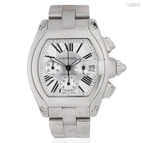 Cartier. A stainless steel automatic calendar chronograph bracelet watch Roadster, Ref: 2618, Circa 2005