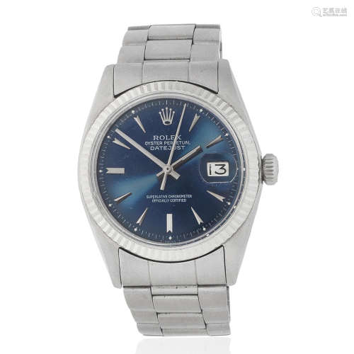 Rolex. A stainless steel and white gold automatic calendar bracelet watch Datejust, Ref: 1601, Circa 1967