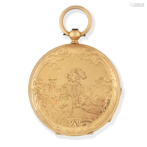 Bovy, Genève. An 18K gold key wind open face pocket watch Circa 1830