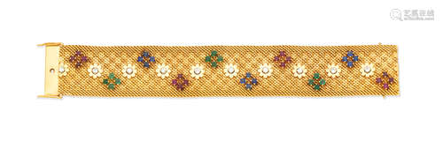 Gay Frères: Gem-set bracelet, circa 1960