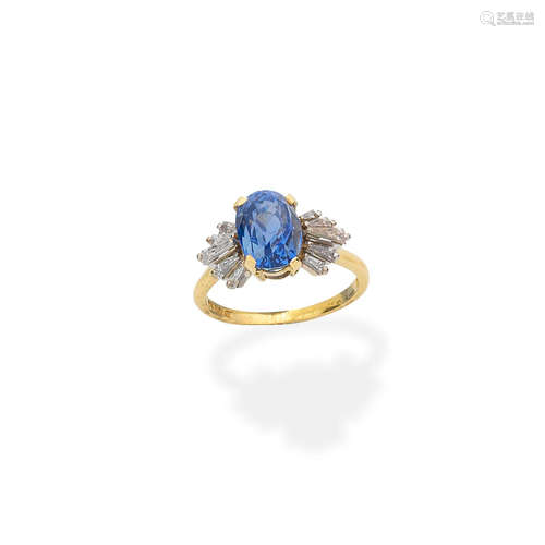 Sapphire and diamond ring