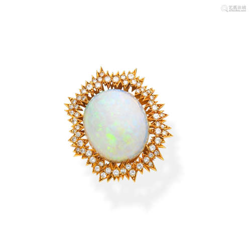 Grima: Opal and diamond ring, 1970