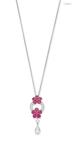 Graff: ruby and diamond 'Rosette' pendant