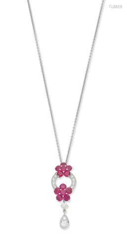 Graff: ruby and diamond 'Rosette' pendant