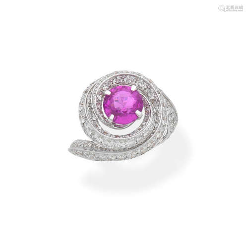 Graff: Pink sapphire and diamond 'Swirl' ring