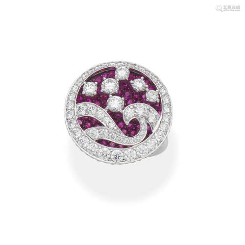 Graff: ruby and diamond 'Wave' ring