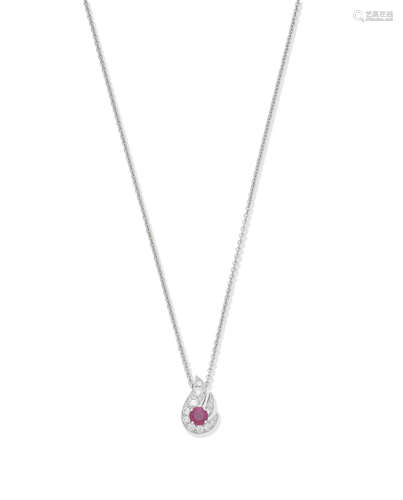 Graff: ruby and diamond Flame pendant