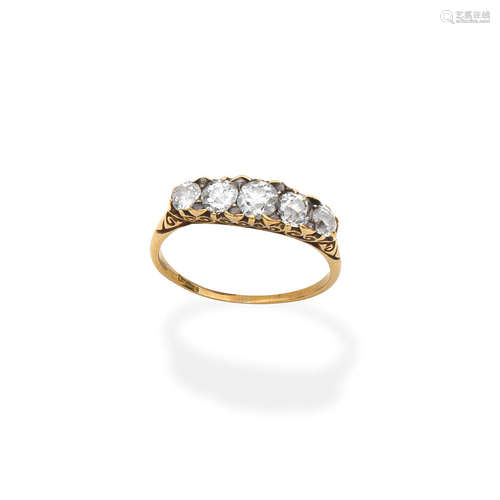 Diamond five-stone ring