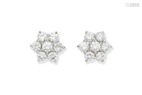 Diamond cluster earrings