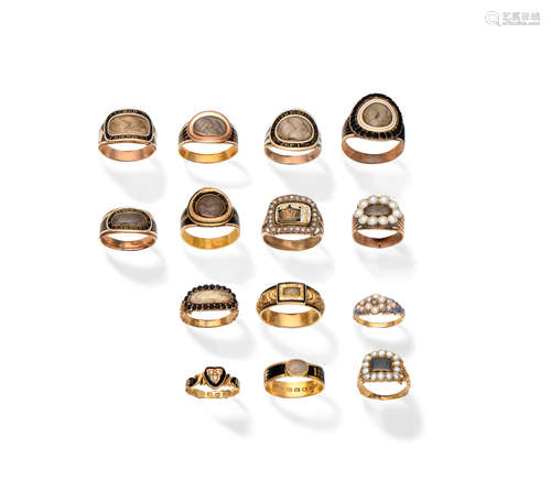 Collection of mourning rings, late 18th - 19th century (27, partially illustrated)