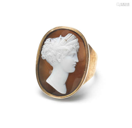 A hardstone cameo of Ceres, 19th century