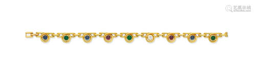 Tiffany: diamond, emerald, ruby and sapphire bracelet