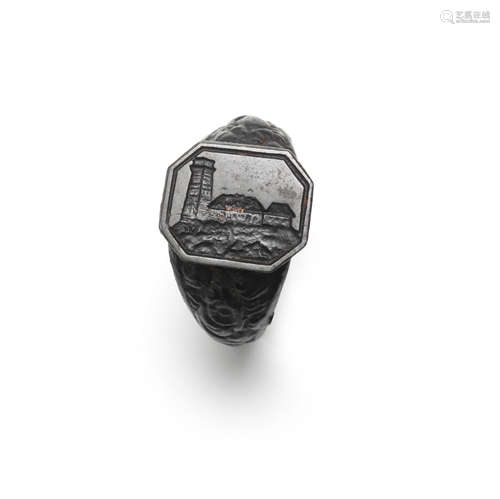 An ironwork signet ring, 19th century