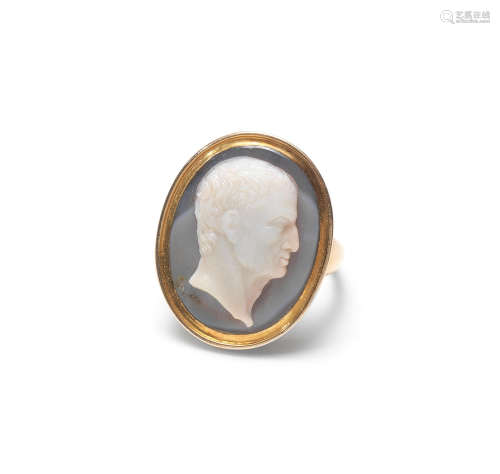 A hardstone cameo of a man, 18th-19th century