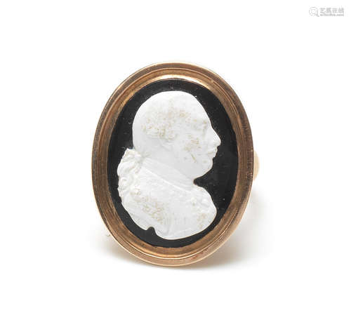 A hardstone cameo of George III, 17th-18th century