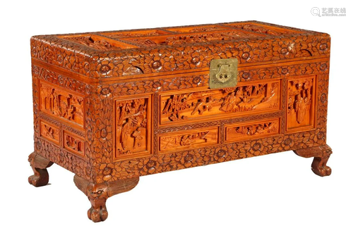 Richly decorated Oriental chest