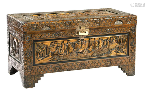 Richly decorated oriental chest