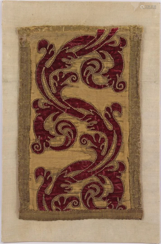 Early velvet brocade textile