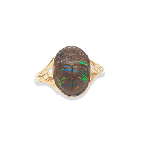 A boulder opal scarab, 19th-20th century