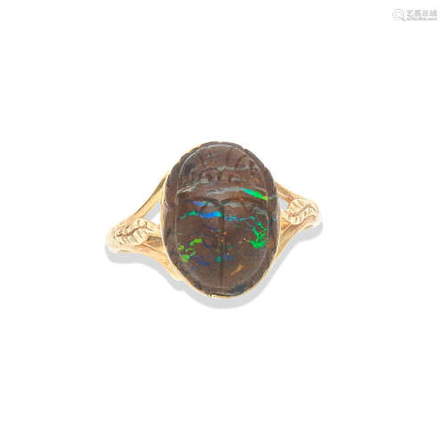 A boulder opal scarab, 19th-20th century