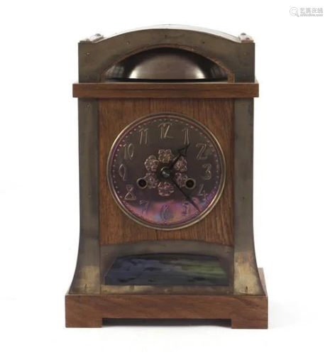 Oak Art Deco table clock