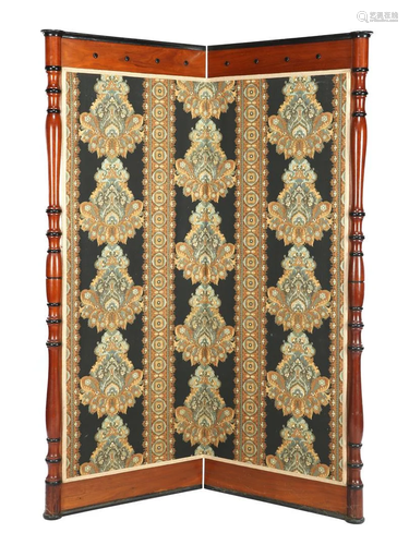 Mahogany 2-fold folding screen