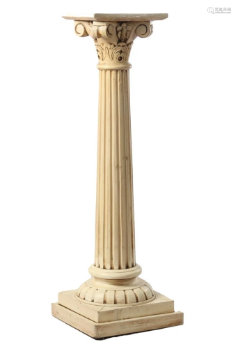 White lacquered wooden pedestal