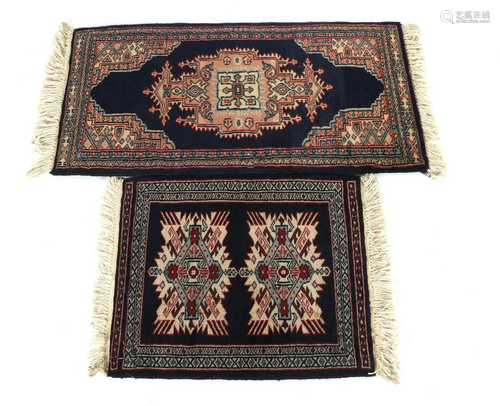 2 hand-knotted Karachi rugs