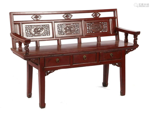 Chinese lacquer bench