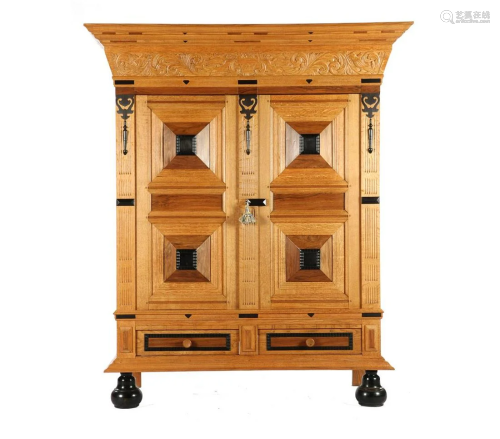 Dutch oak cushion cabinet