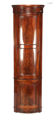 Mahogany veneer corner cabinet