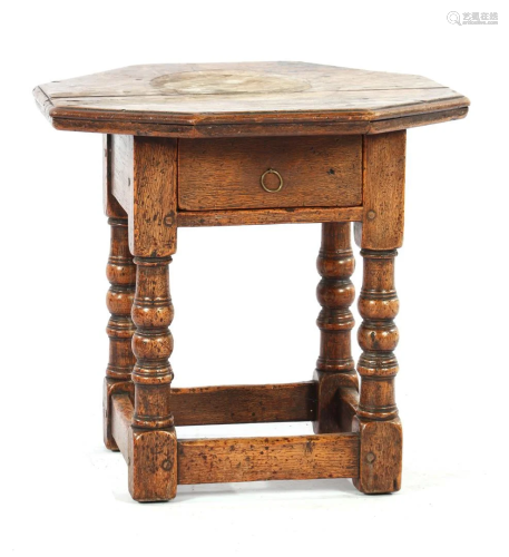 Octagonal oak table