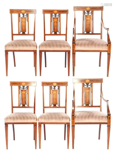 6 mahogany Louis Seize chairs