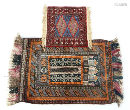 2 Oriental hand-knotted rugs