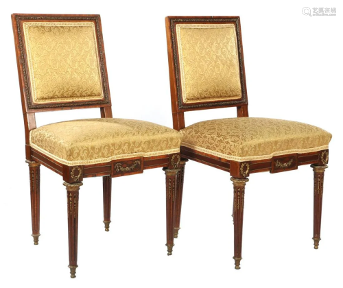 2 walnut dining room chairs