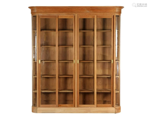 Demountable teak display cabinet