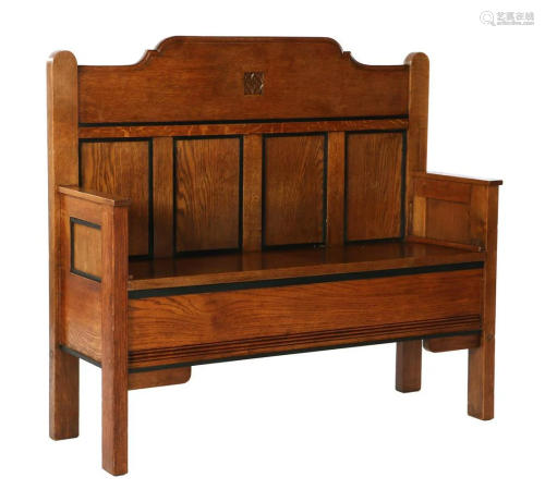 Oak bench in Art Deco style