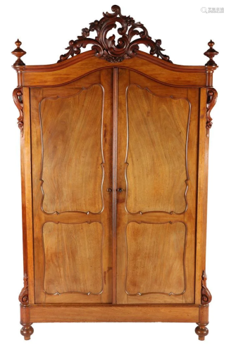 Mahogany Biedermeier 2-door cabinet