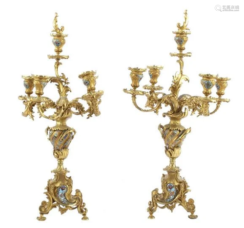 2 Rococo style candlesticks